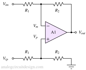 Difference amplifier or Voltage subtractor