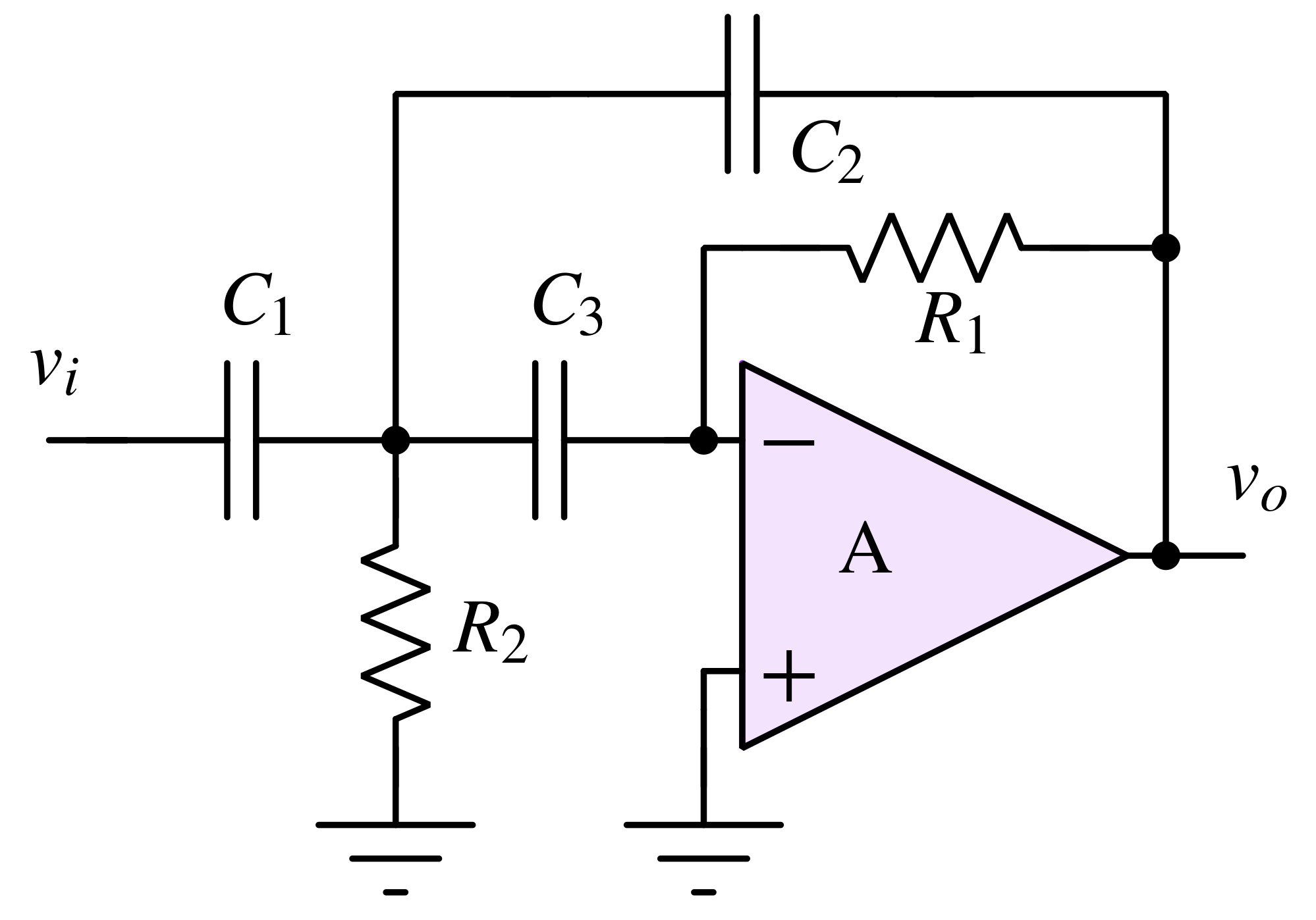 Multi-feedback high pass filter calculator