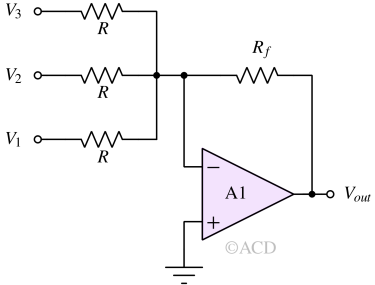 Summing amplifier or Voltage adder