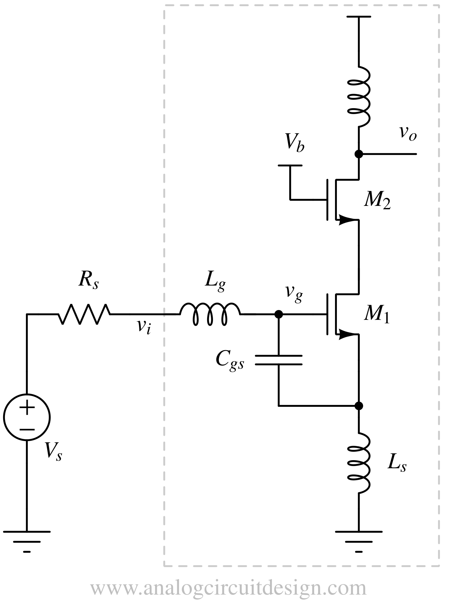 Inductive degenerated and cascode LNA