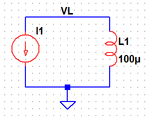Schematic to check the transient response of the inductor