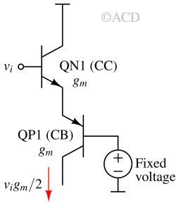 common collector and common base compound transistor stage