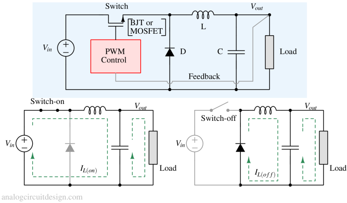 buck regulator topology with working