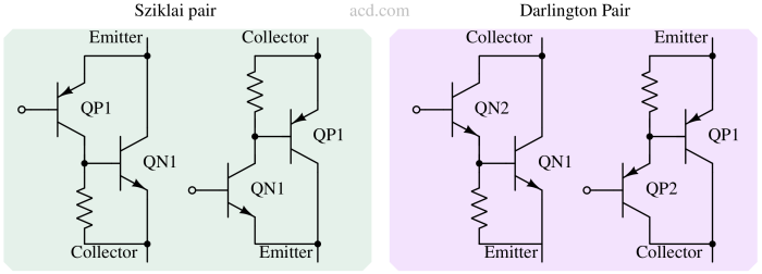 darlington pair and sziklai pair
