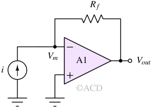 transimpedance amplifier using Op Amp