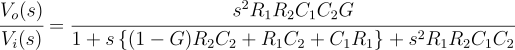 sallen key hpf equation