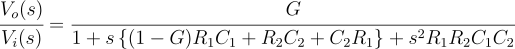 sallen key lpf equation